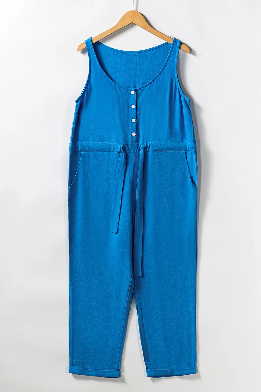 High Waist Sleeveless Cropped Jumpsuit