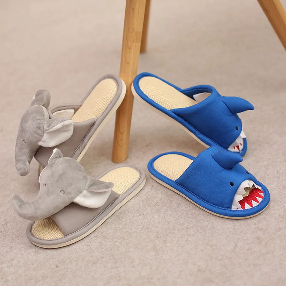 Kids Boys Girls Open Toe Animals Indoor House Slippers Memory Foam Slip On Home Shoes