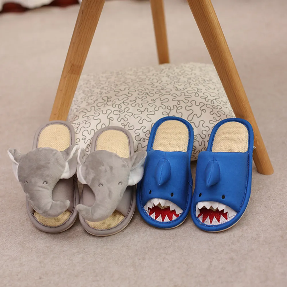 Kids Boys Girls Open Toe Animals Indoor House Slippers Memory Foam Slip On Home Shoes