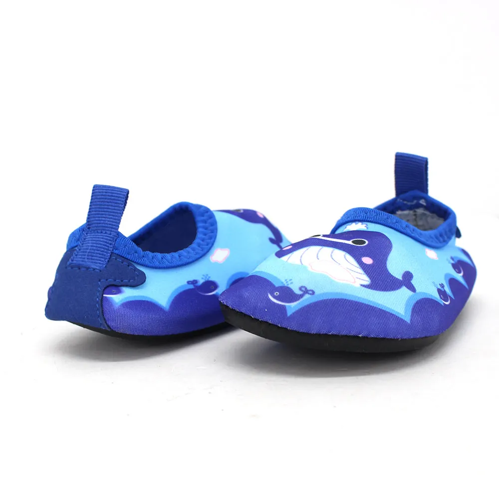 Kid's Girl Big Shark Print Water Shoes,Blue/Indigo