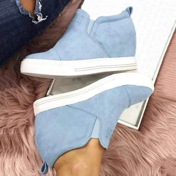 Letter Slip On Wedge Sneakers