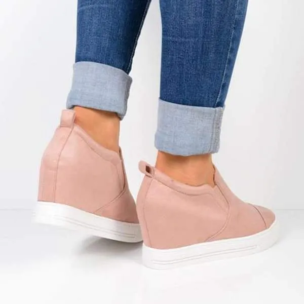 Letter Slip On Wedge Sneakers