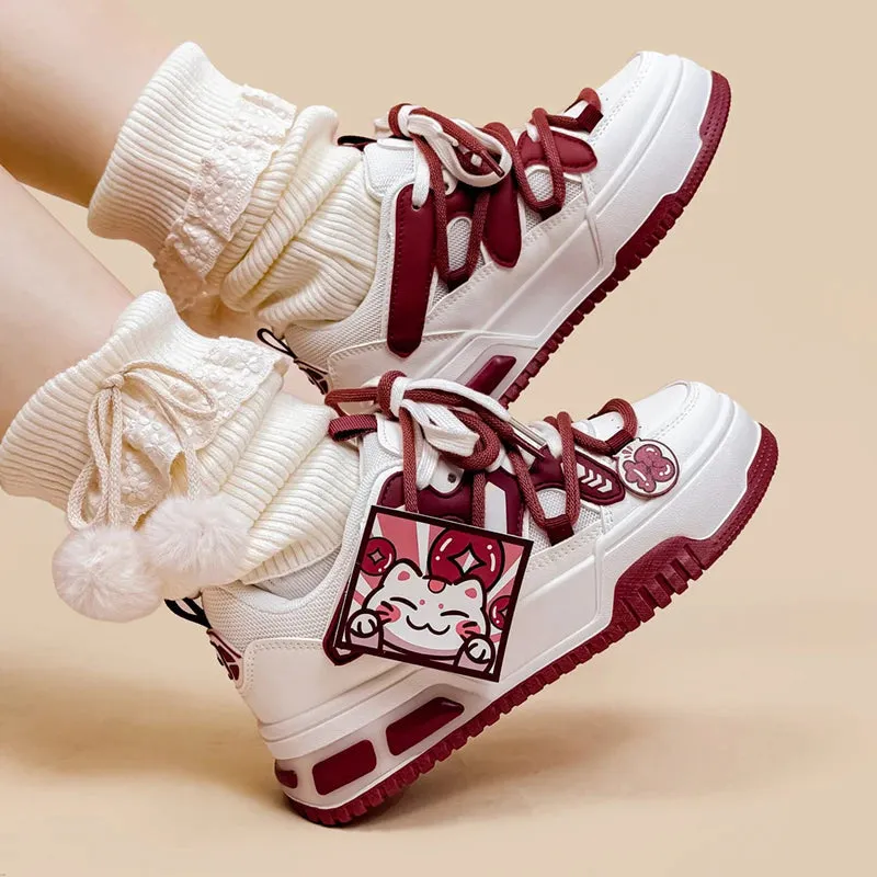 Lunar New Year Chubby Kitty Chunky Casual Sneakers - Women's