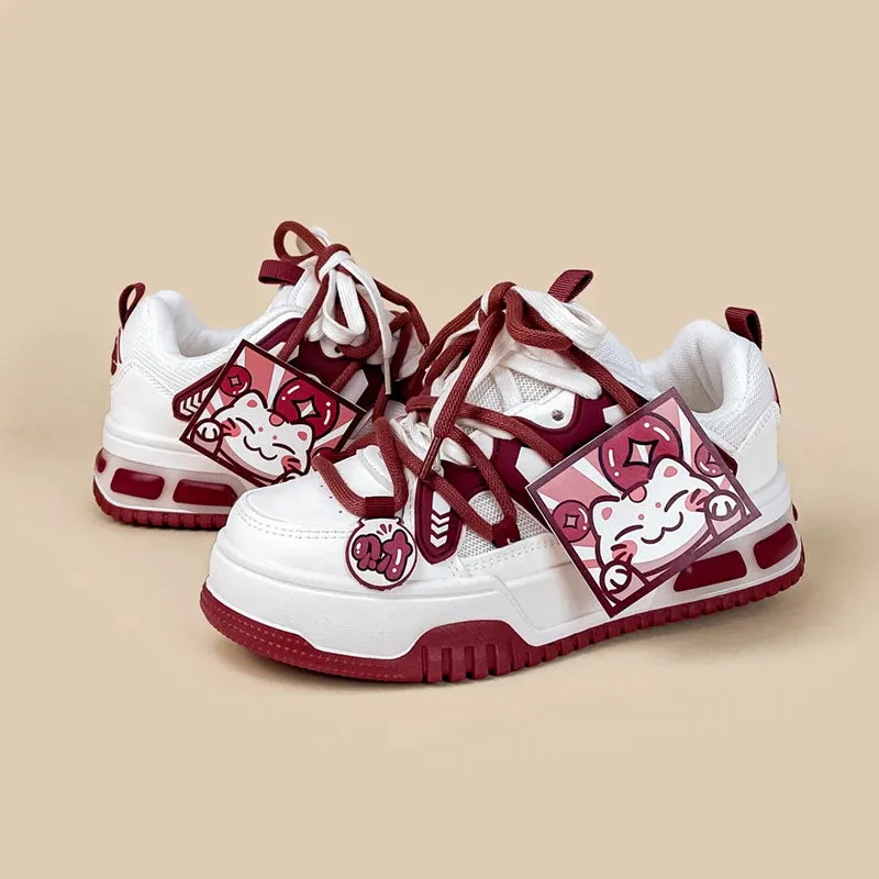 Lunar New Year Chubby Kitty Chunky Casual Sneakers - Women's