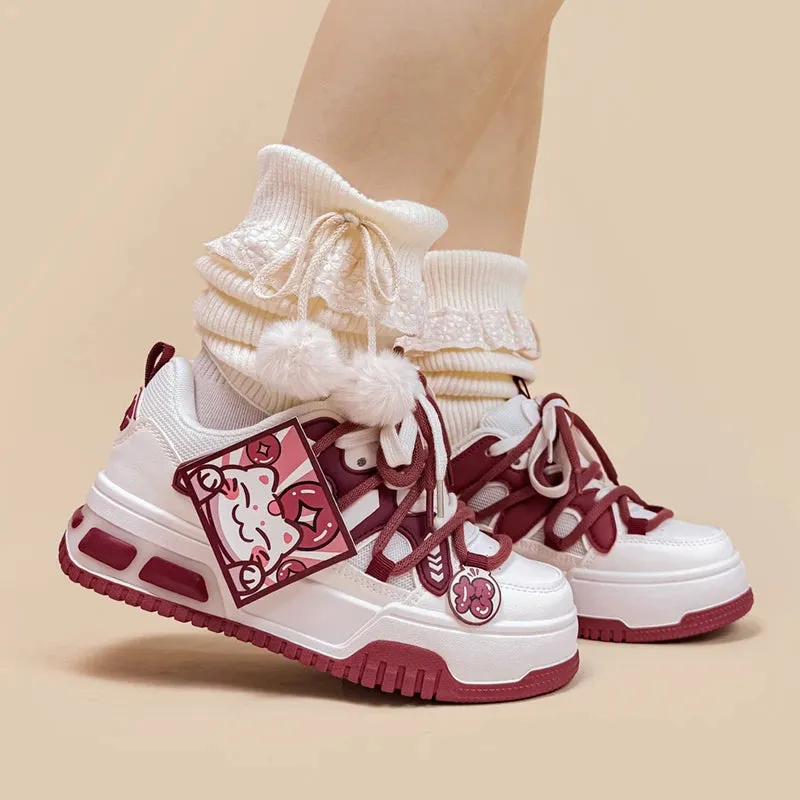 Lunar New Year Chubby Kitty Chunky Casual Sneakers - Women's