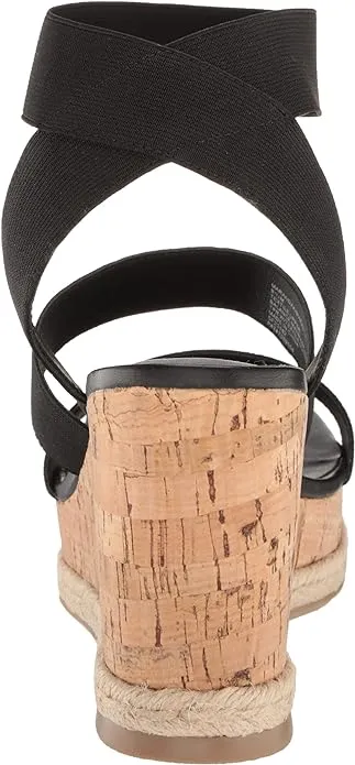 Madden Girl Maranda Stretch Ankle-Strap Wedge Sandals  Color Black Size 9.5M