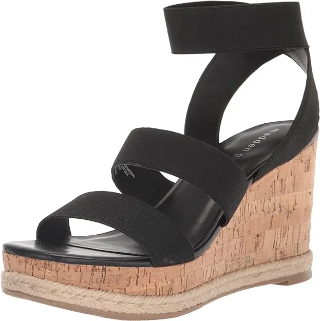 Madden Girl Maranda Stretch Ankle-Strap Wedge Sandals  Color Black Size 9.5M