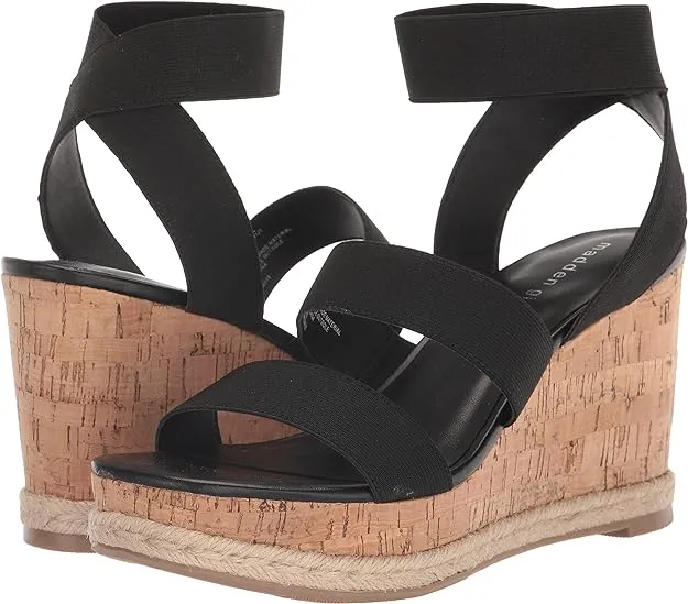 Madden Girl Maranda Stretch Ankle-Strap Wedge Sandals  Color Black Size 9.5M
