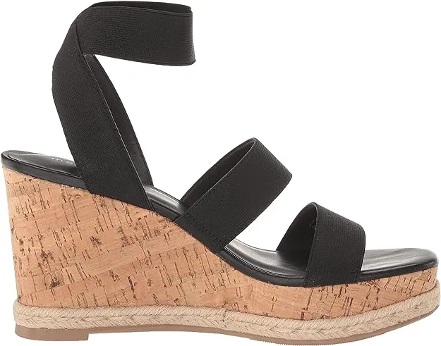 Madden Girl Maranda Stretch Ankle-Strap Wedge Sandals  Color Black Size 9.5M
