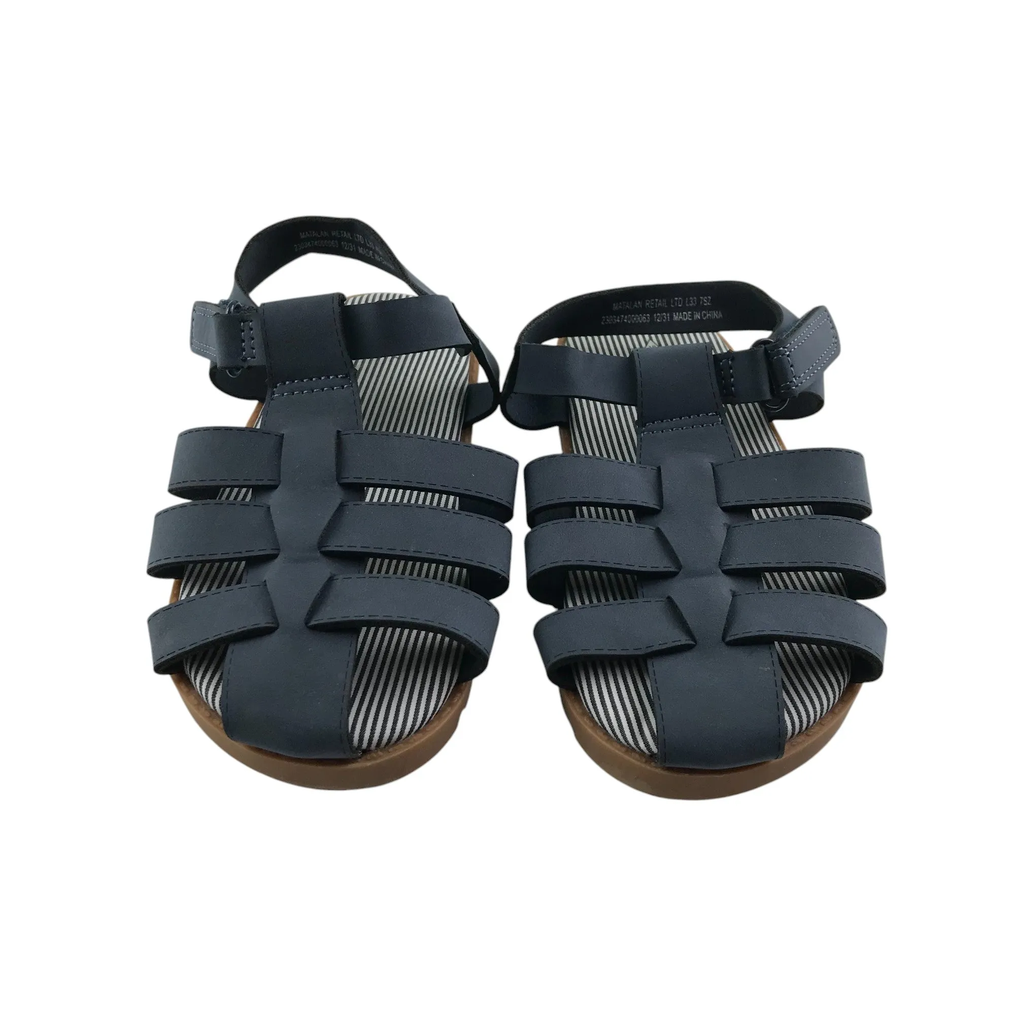 Matalan sandals shoe size 12 junior blue straps gripped soles