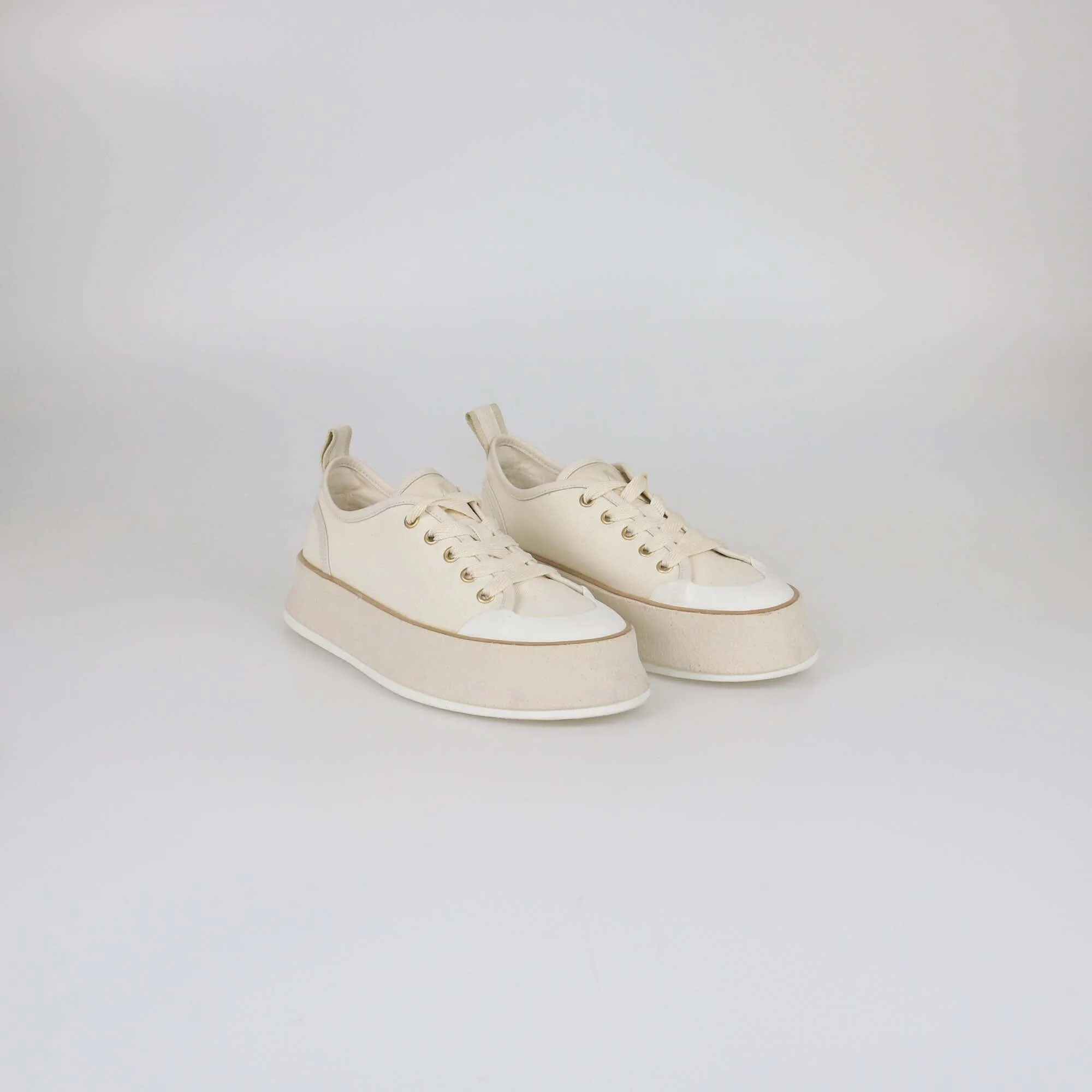 Max Mara Off White/Cream Spring Platform Sneakers