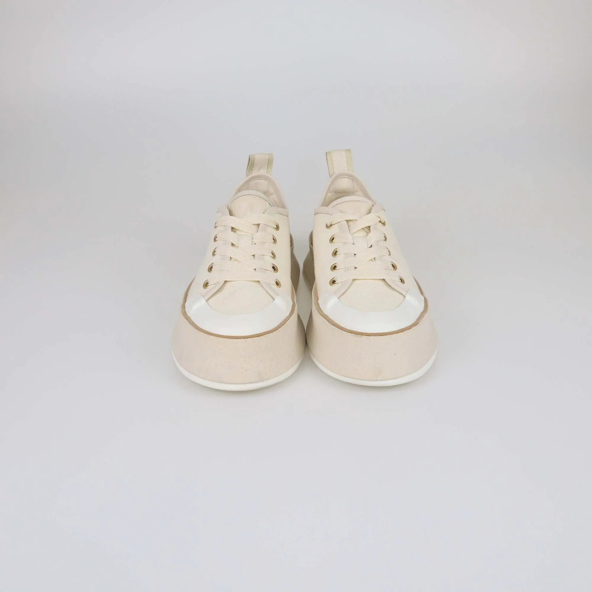 Max Mara Off White/Cream Spring Platform Sneakers