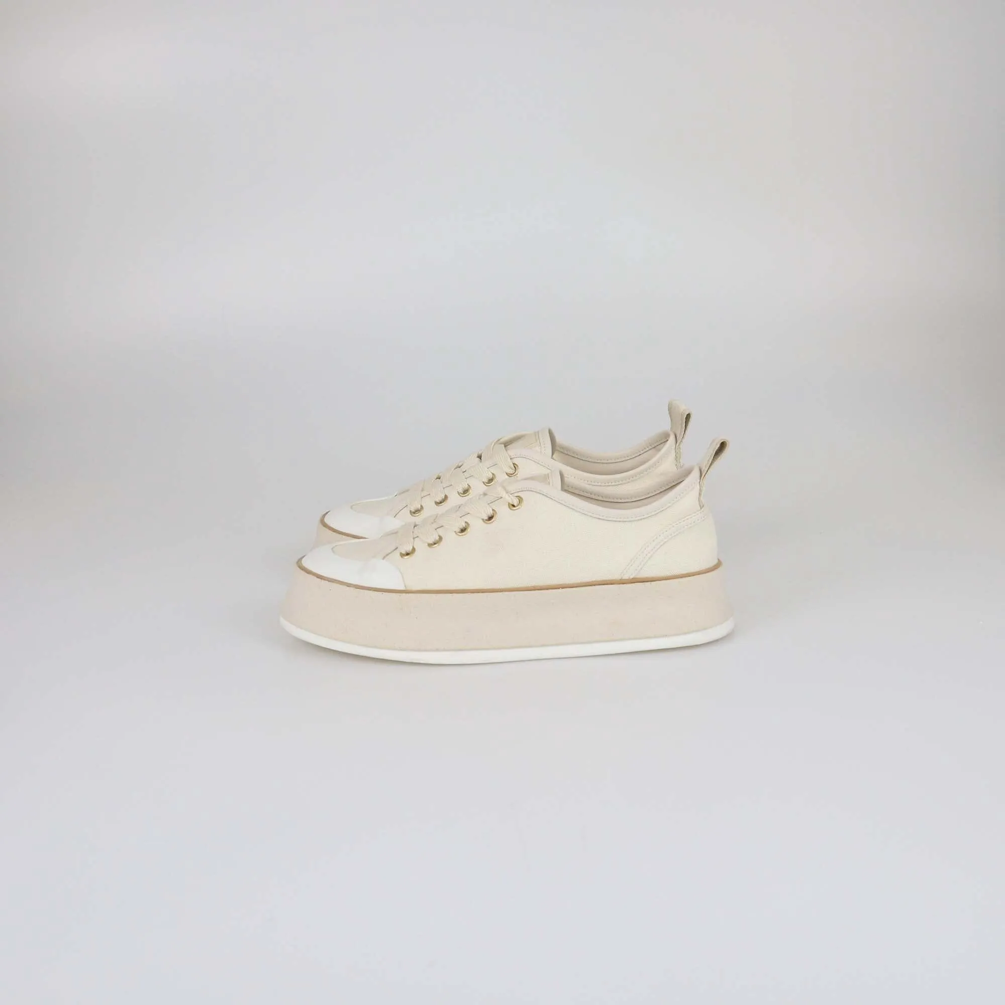 Max Mara Off White/Cream Spring Platform Sneakers