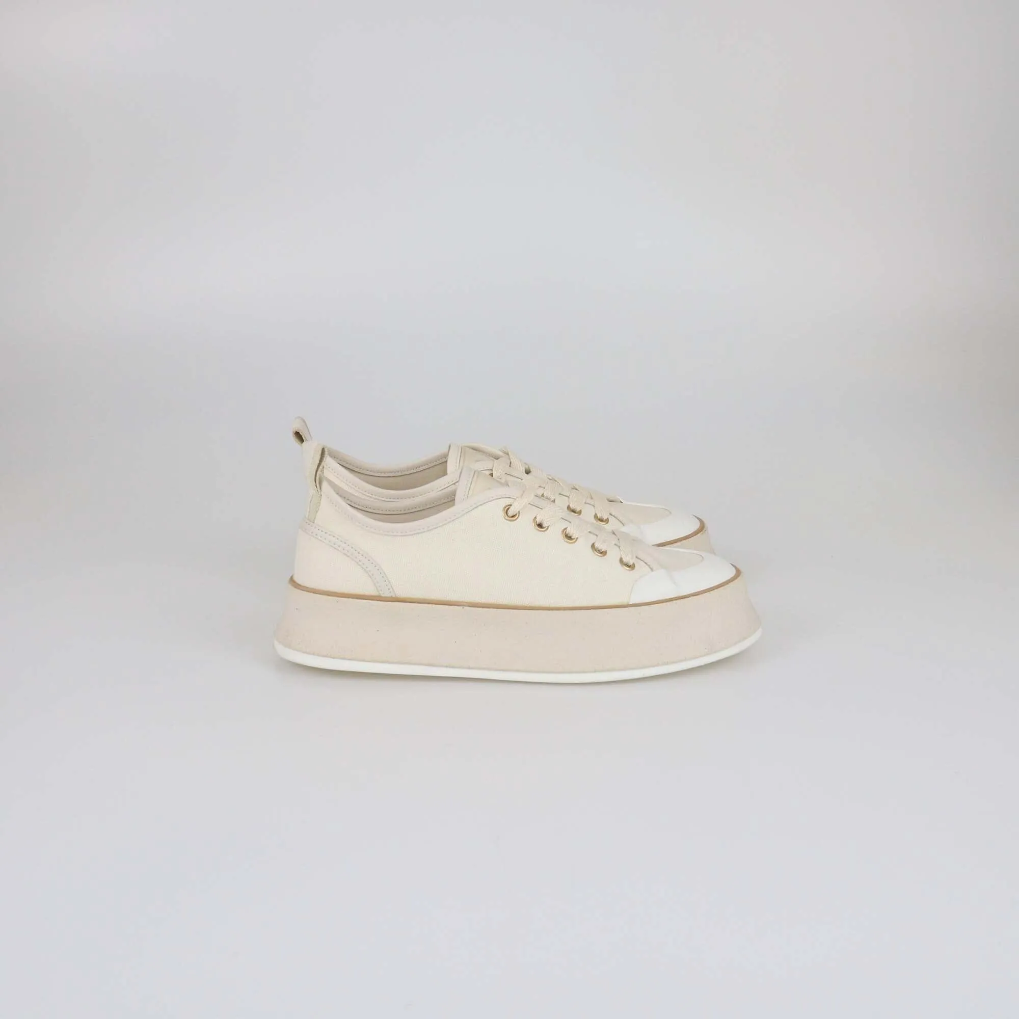 Max Mara Off White/Cream Spring Platform Sneakers