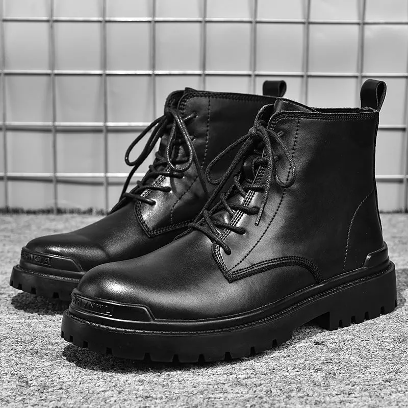 Men's Leather Tooling Casual Martin Boots