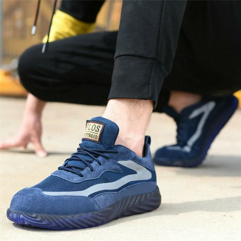 Men's Steel Toe Safety Shoes - Breathable Work Boots & Outdoor Hiking Sneakers