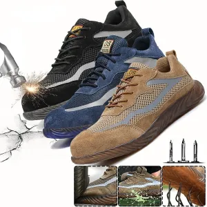 Men's Steel Toe Safety Shoes - Breathable Work Boots & Outdoor Hiking Sneakers