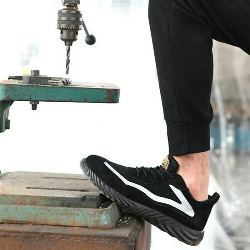 Men's Steel Toe Safety Shoes - Breathable Work Boots & Outdoor Hiking Sneakers