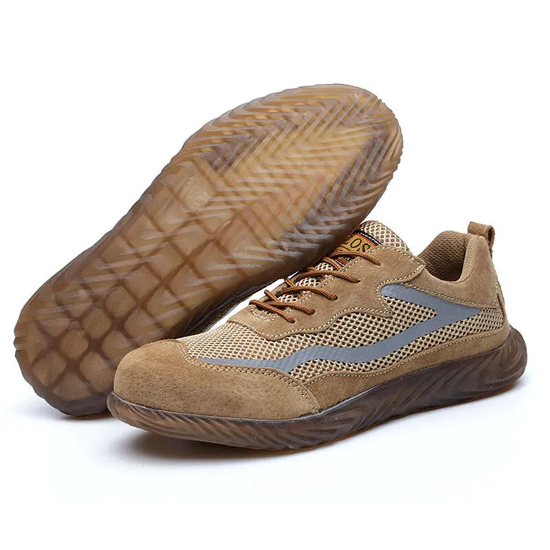 Men's Steel Toe Safety Shoes - Breathable Work Boots & Outdoor Hiking Sneakers