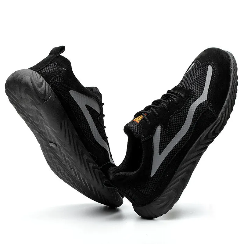 Men's Steel Toe Safety Shoes - Breathable Work Boots & Outdoor Hiking Sneakers