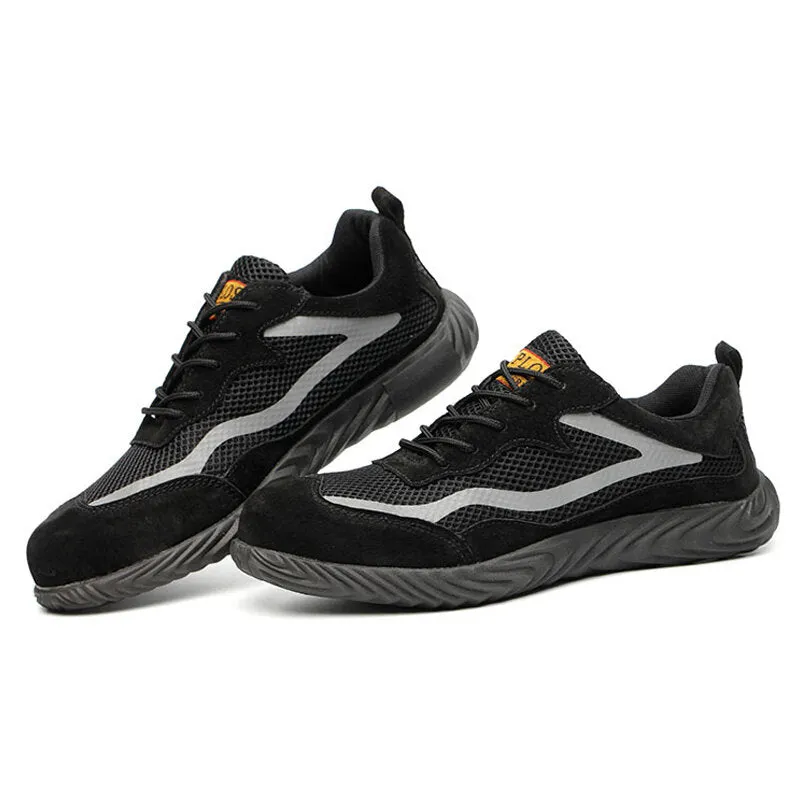 Men's Steel Toe Safety Shoes - Breathable Work Boots & Outdoor Hiking Sneakers