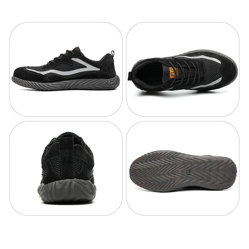 Men's Steel Toe Safety Shoes - Breathable Work Boots & Outdoor Hiking Sneakers