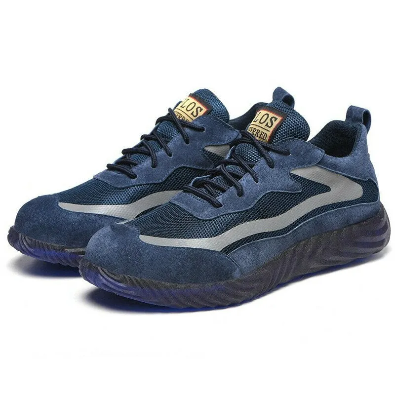 Men's Steel Toe Safety Shoes - Breathable Work Boots & Outdoor Hiking Sneakers