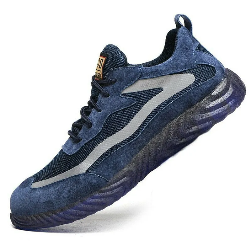 Men's Steel Toe Safety Shoes - Breathable Work Boots & Outdoor Hiking Sneakers