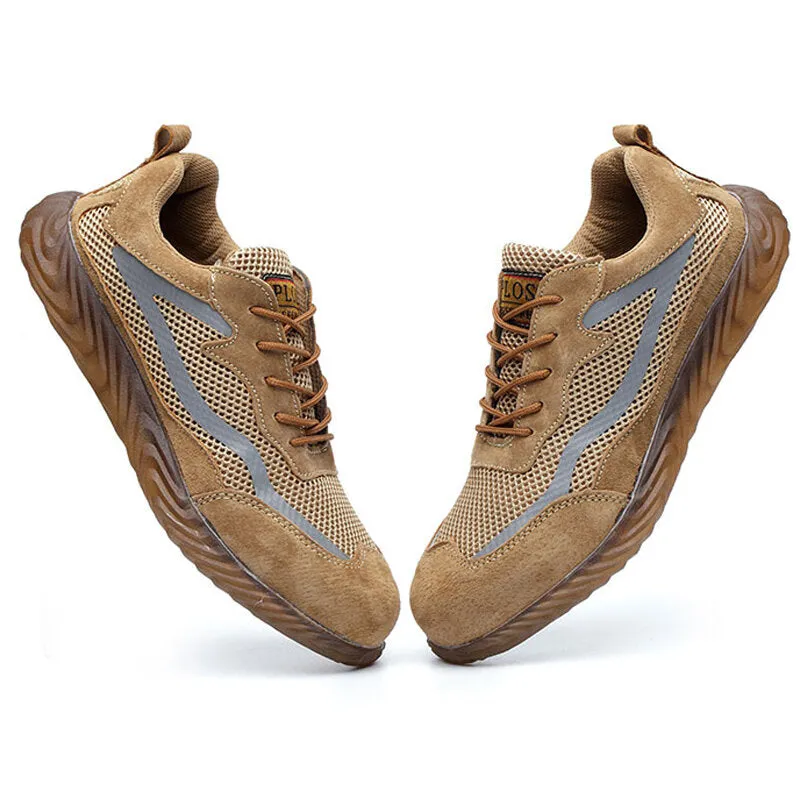 Men's Steel Toe Safety Shoes - Breathable Work Boots & Outdoor Hiking Sneakers