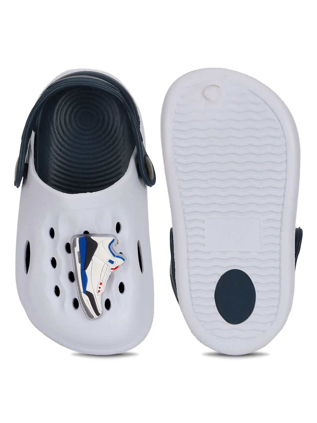 Navy Blue Stylish Slip-On Clogs For Kids-Unisex (TC-LCLOG2-NVYBLU)