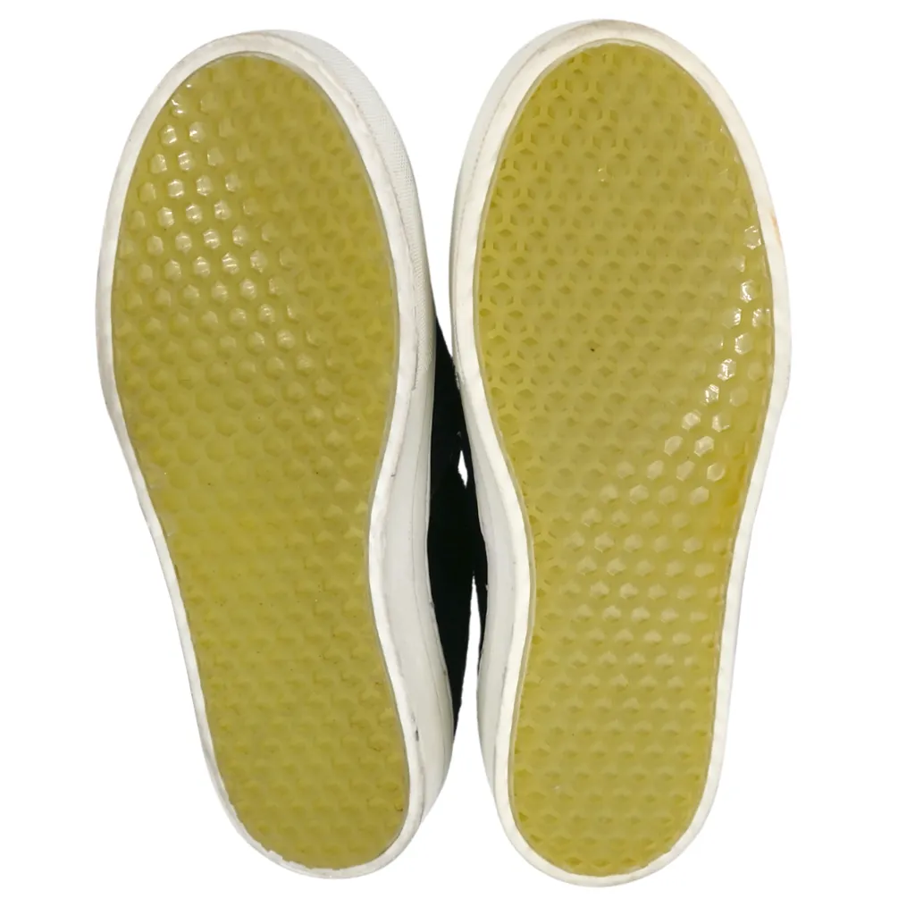 Navy Ponyhair Slip-On Sneakers