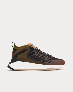 No_Code J in Technical Fabric & Leather Black / Brown Mid Top Sneakers
