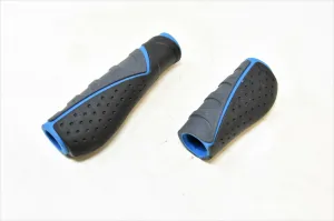 PAIR 2 LENGTH 90MM   135MM COMFORT GRIPSHIFT HANDLEBAR GRIPS BLUE/GREY/BLACK