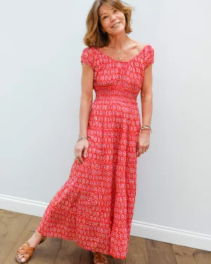 PCP Rah rah long dress in ruby daisy