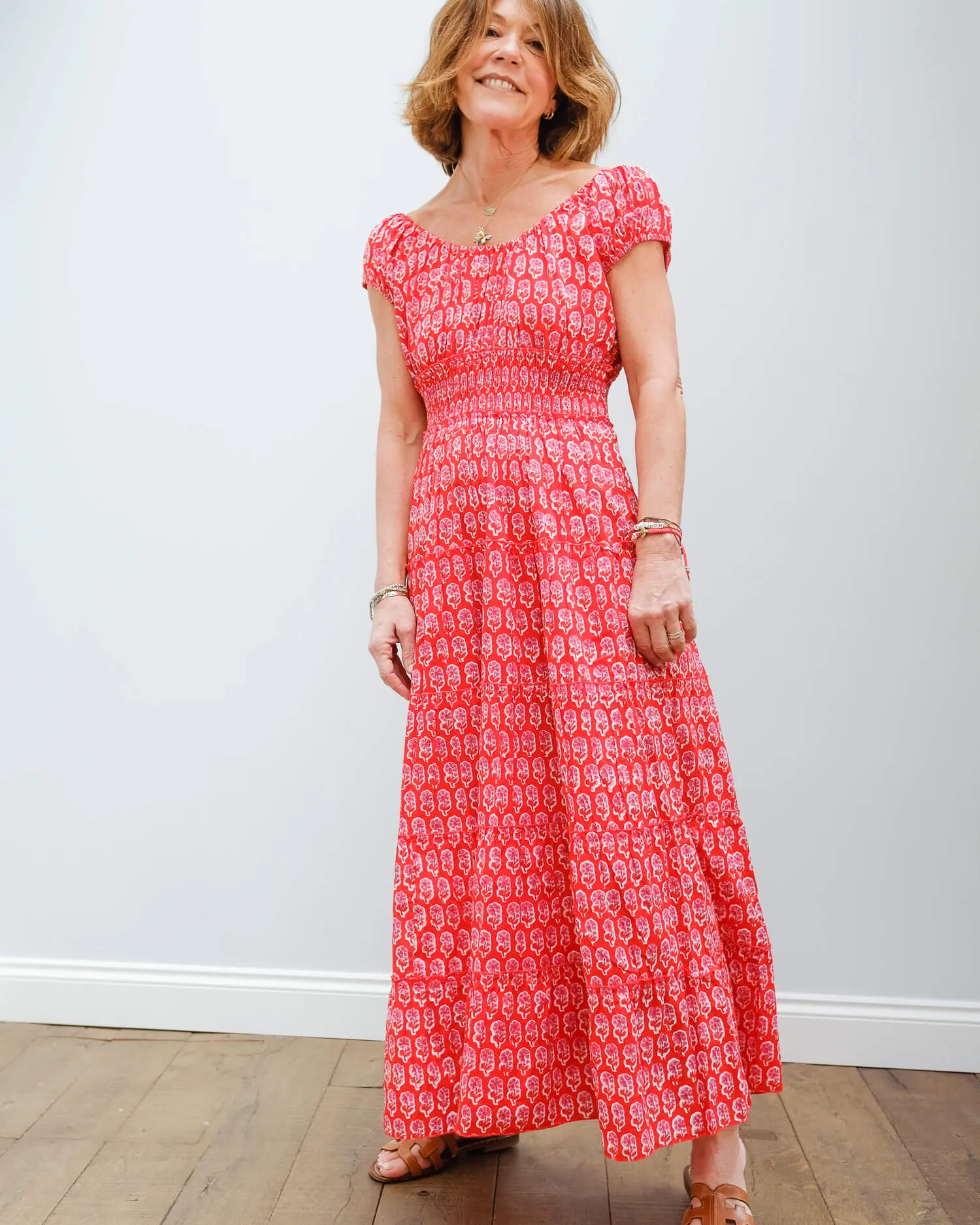PCP Rah rah long dress in ruby daisy