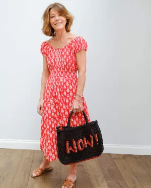 PCP Rah rah midi dress in ruby ikat