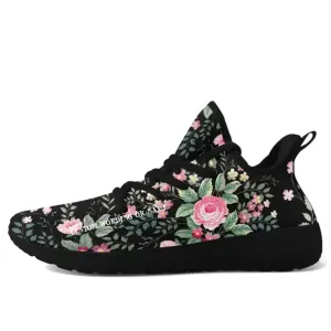 Personalized Floral Design Sneakers, Custom Small Flower Design Shoes, Comfortable Walking Shoes,FN-051-23023001,Winter Sneakers,Outdoor Boots,Comfy Winter Boots