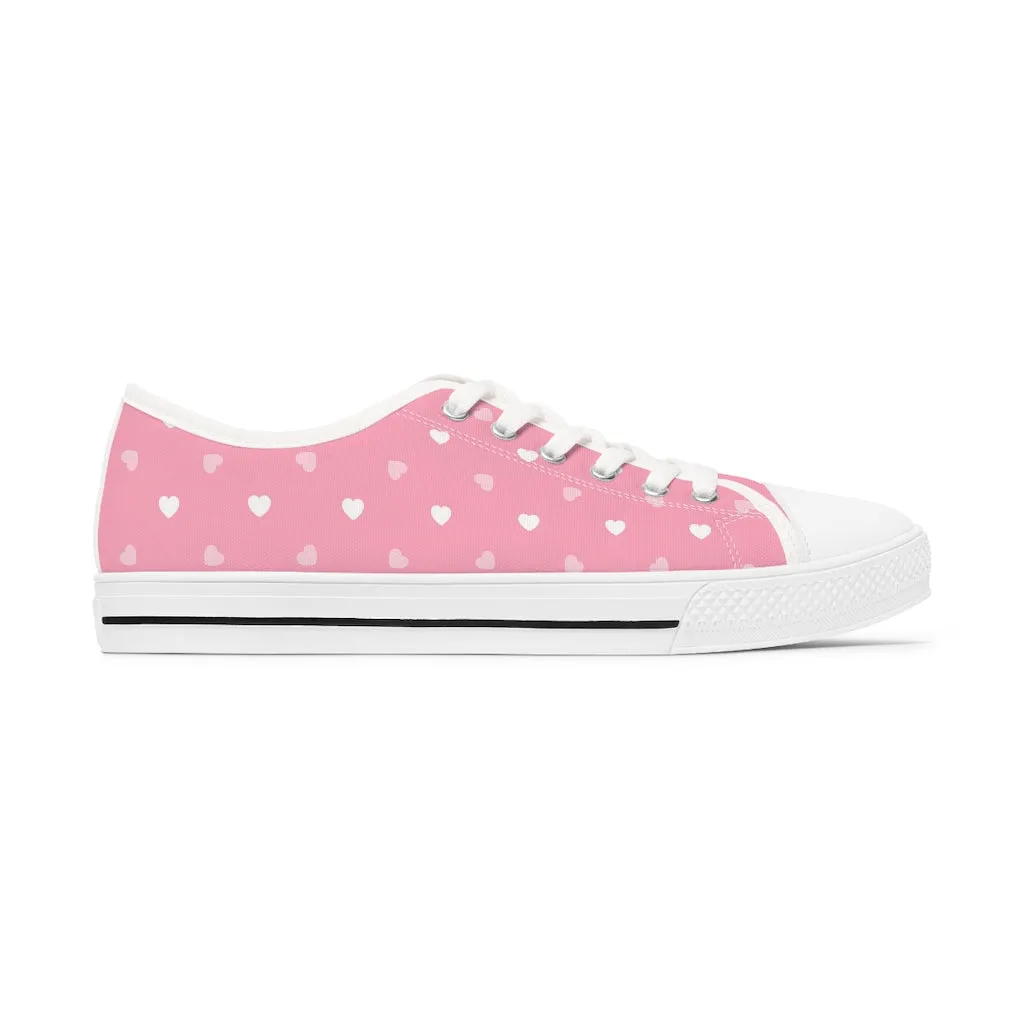 Pink Hearts Women's Low Top Sneakers