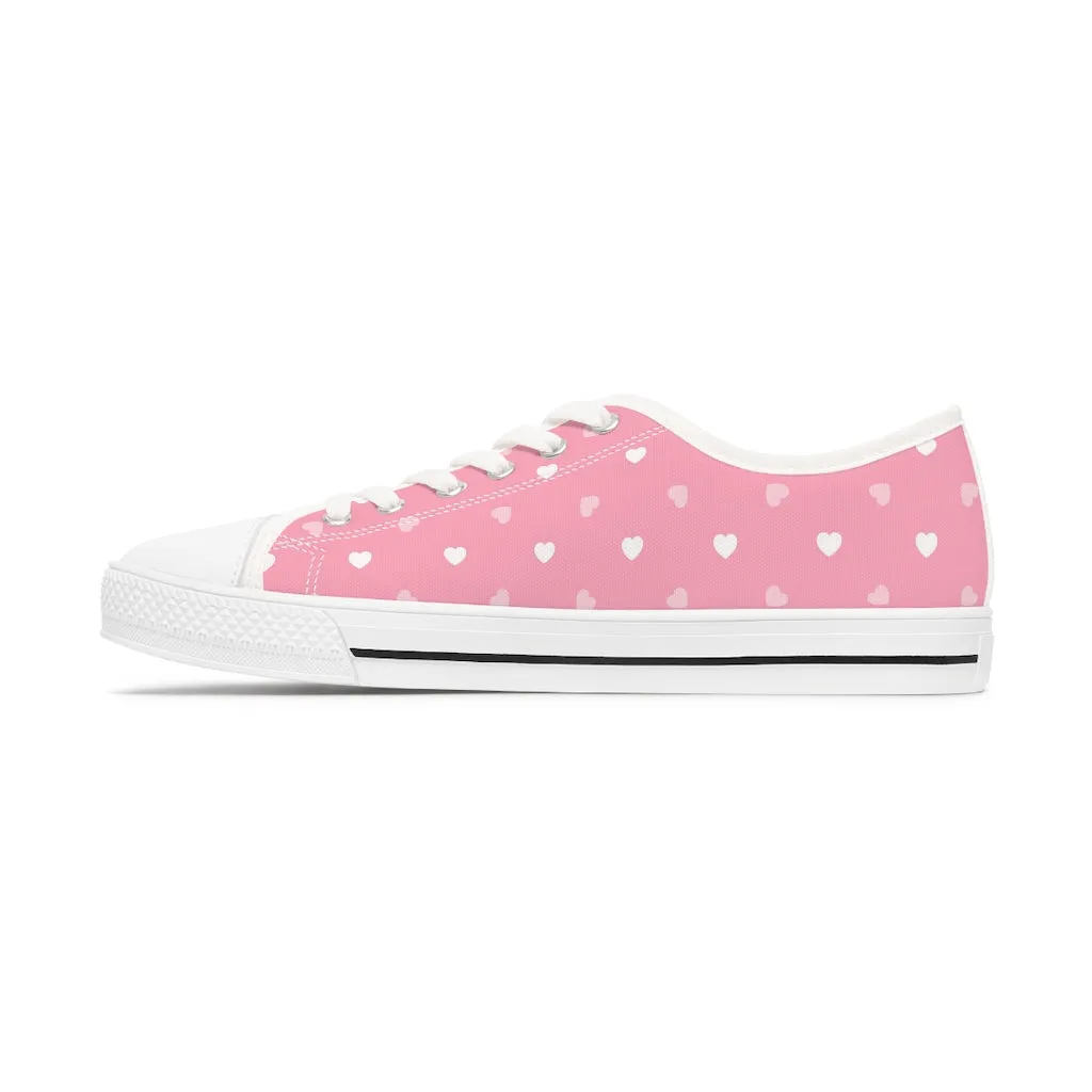 Pink Hearts Women's Low Top Sneakers