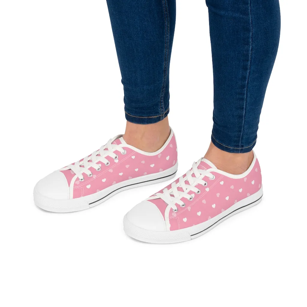 Pink Hearts Women's Low Top Sneakers