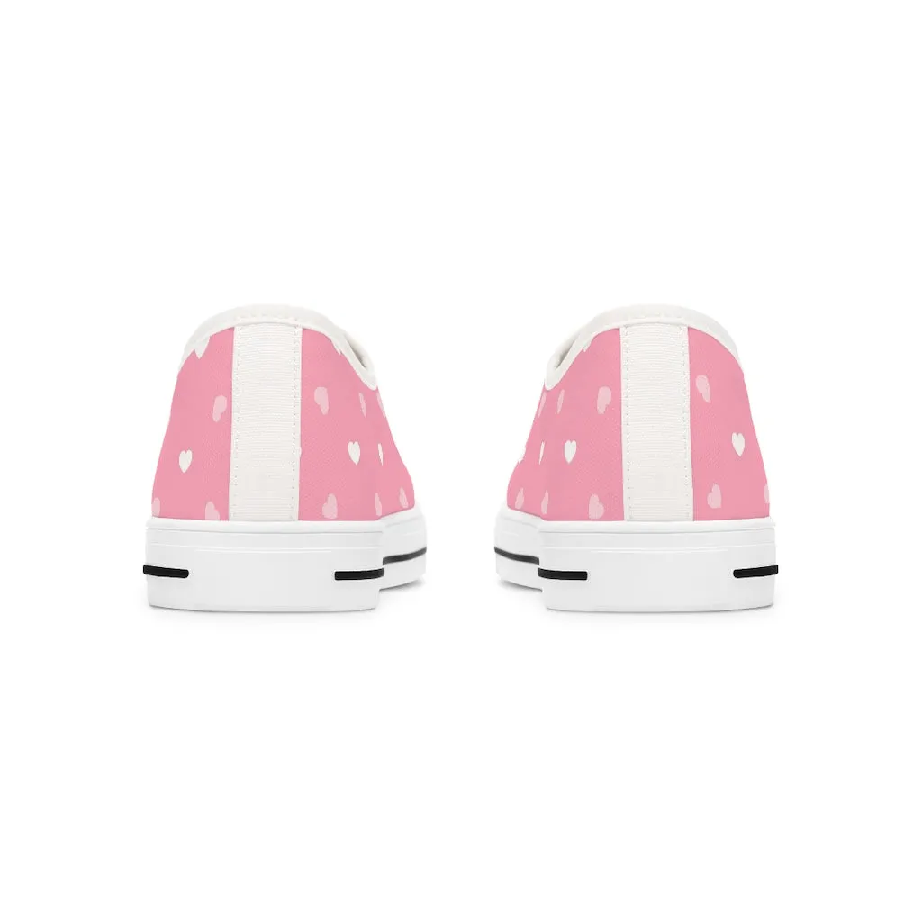 Pink Hearts Women's Low Top Sneakers