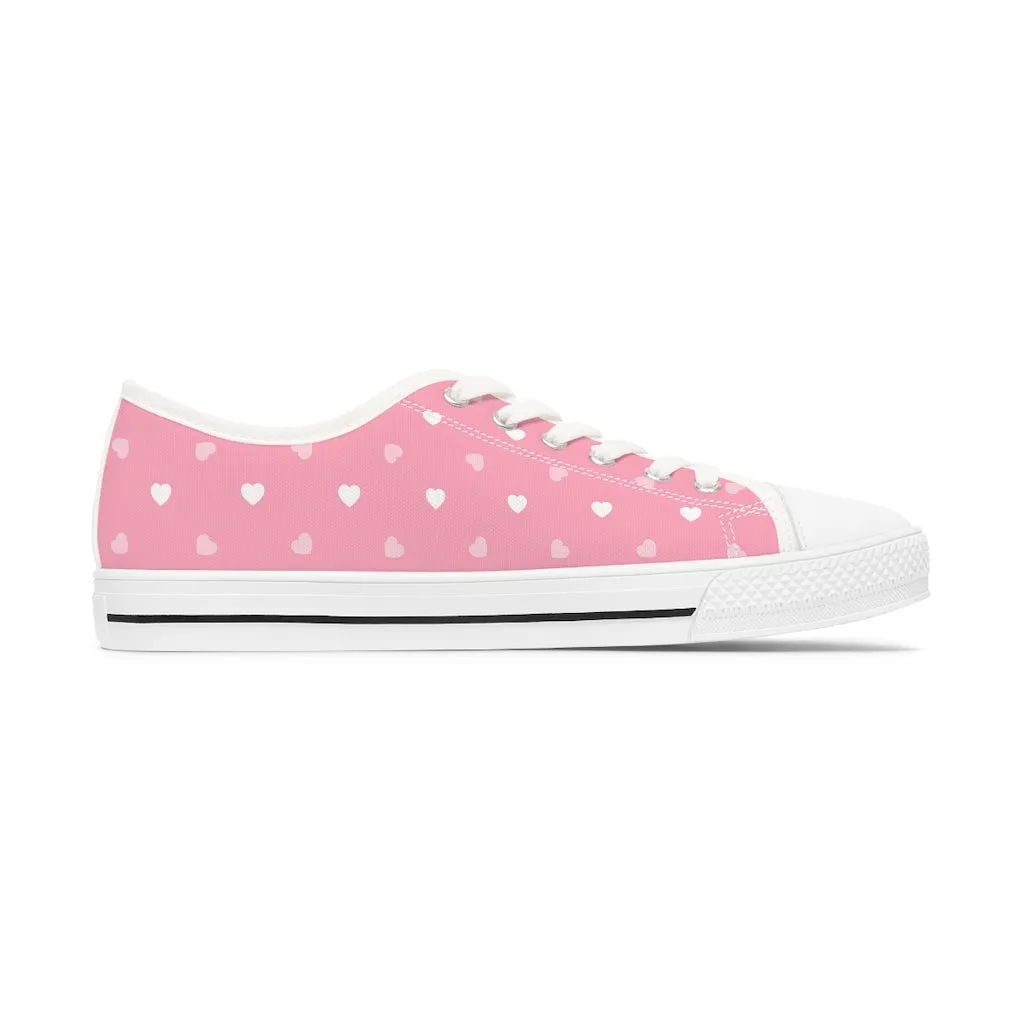 Pink Hearts Women's Low Top Sneakers