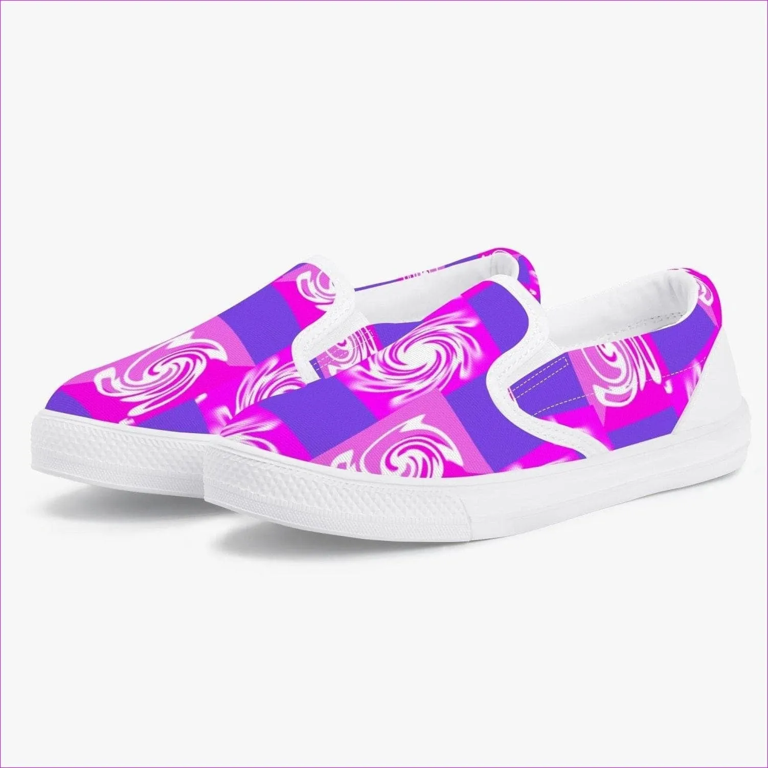 Pink Whirlwind Kids Slip-On Shoes - White