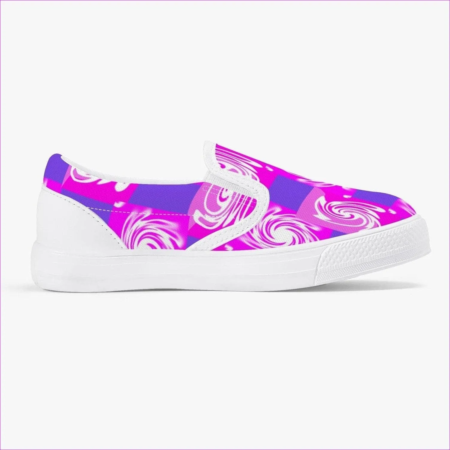 Pink Whirlwind Kids Slip-On Shoes - White