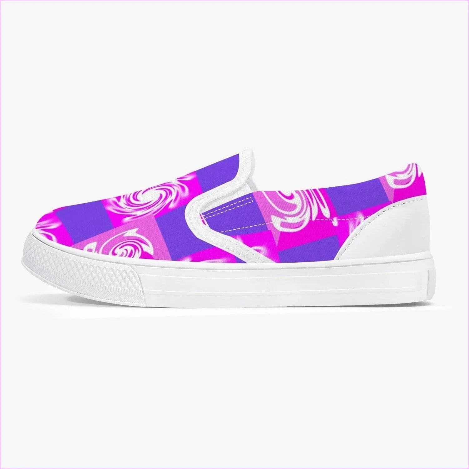 Pink Whirlwind Kids Slip-On Shoes - White