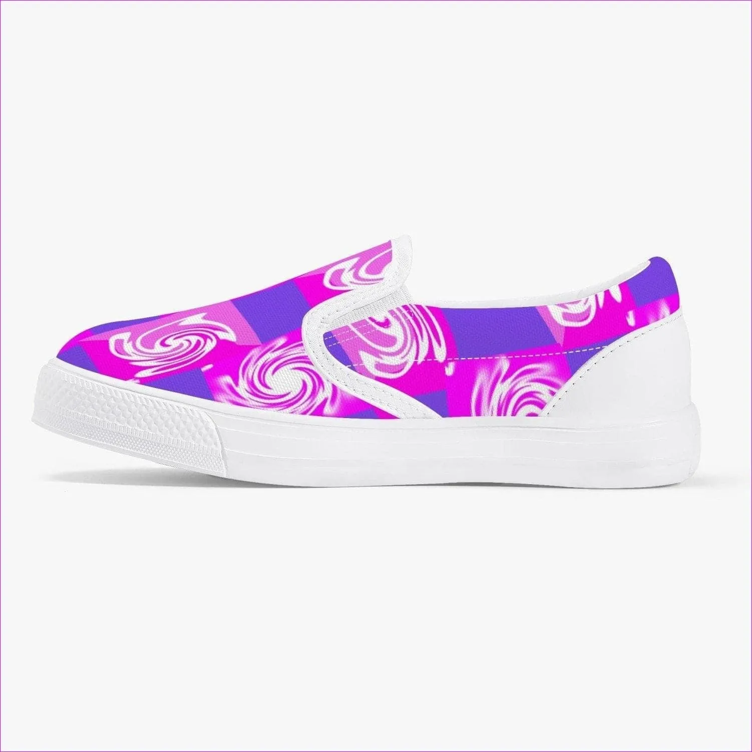 Pink Whirlwind Kids Slip-On Shoes - White