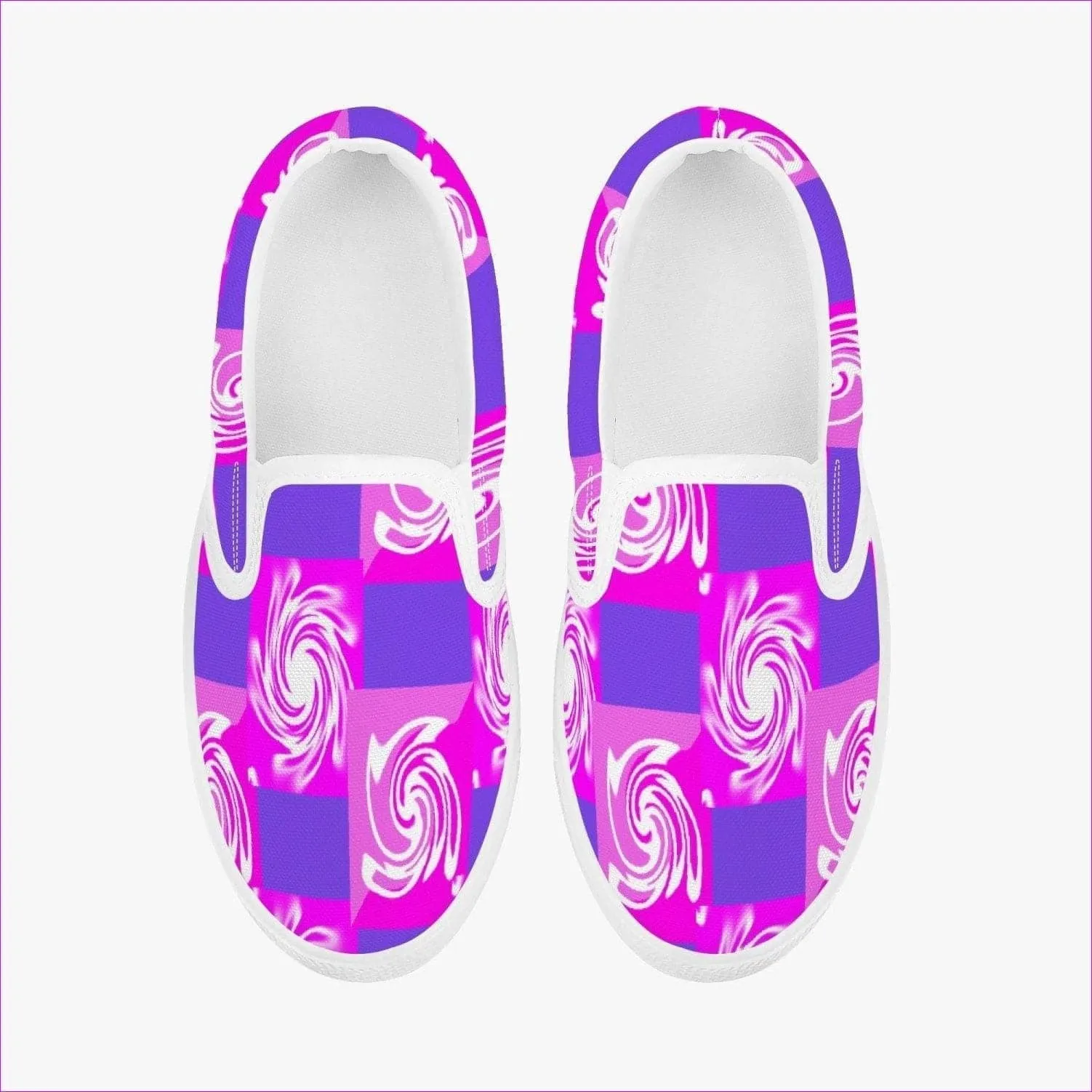 Pink Whirlwind Kids Slip-On Shoes - White