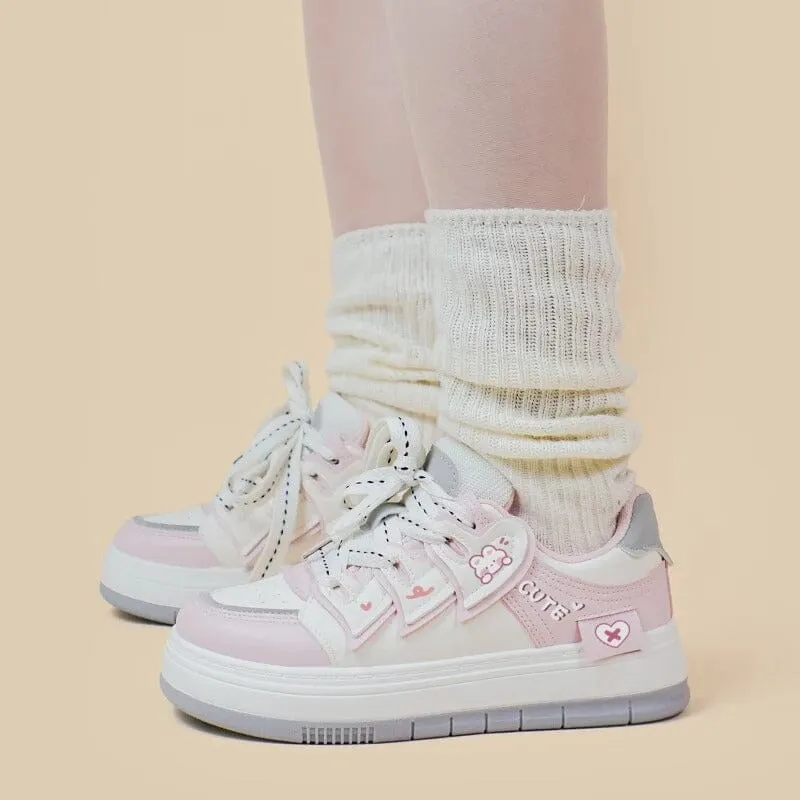 Pretty Pastel Cute Bunny Casual Sneakers - Unisex
