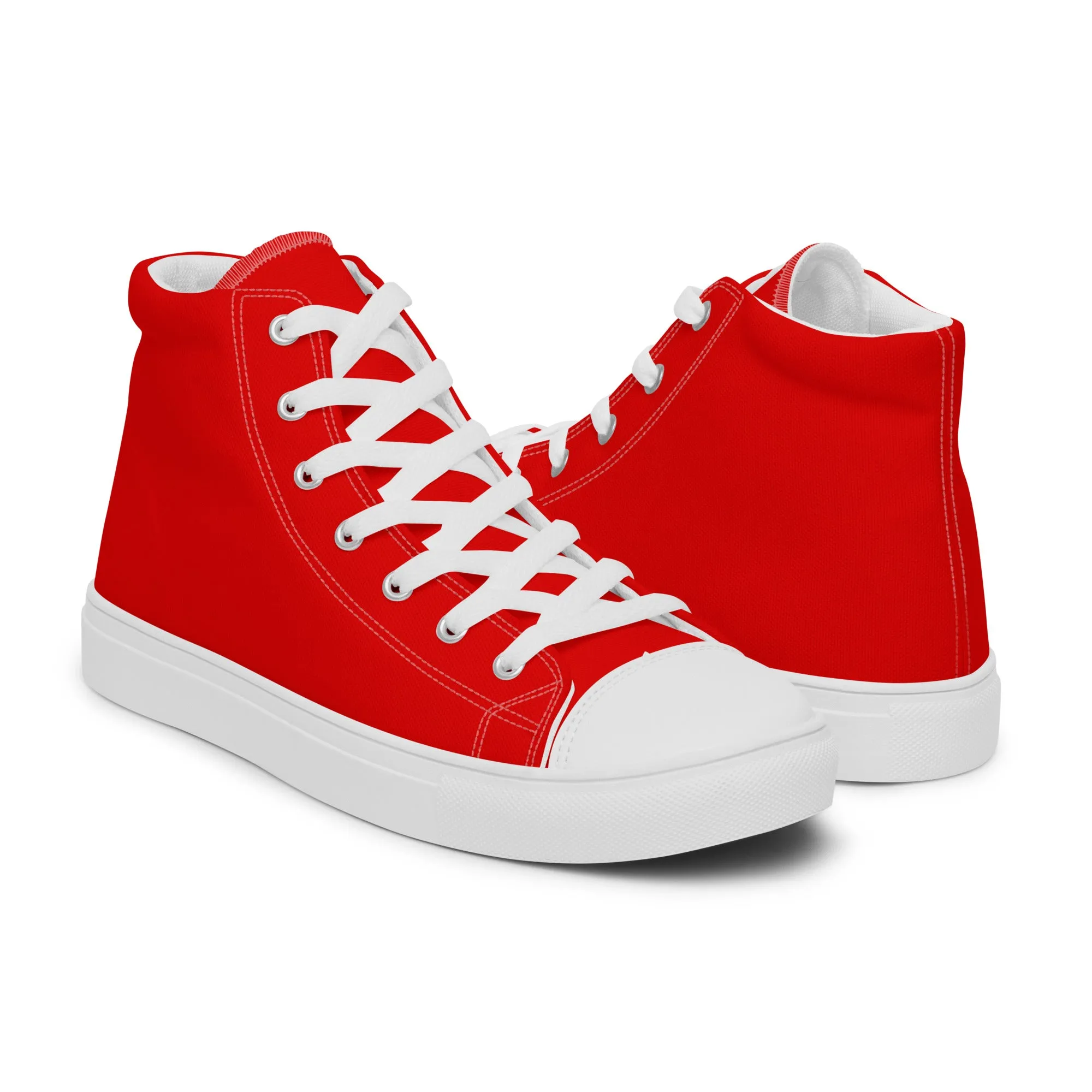 Red Men’s high top canvas shoes