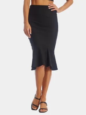 Ruffled Hem Ponte Skirt